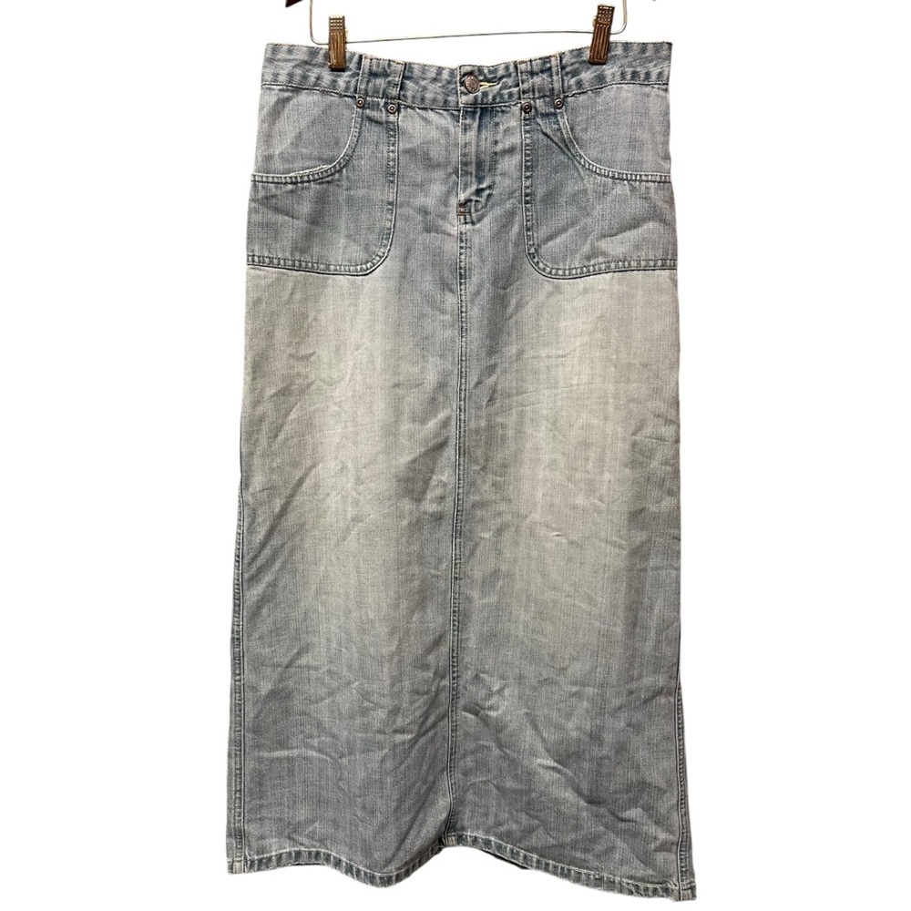OLD NAVY Vintage Midi Jeans Skirt Light Wash Modest Y2K Size 8